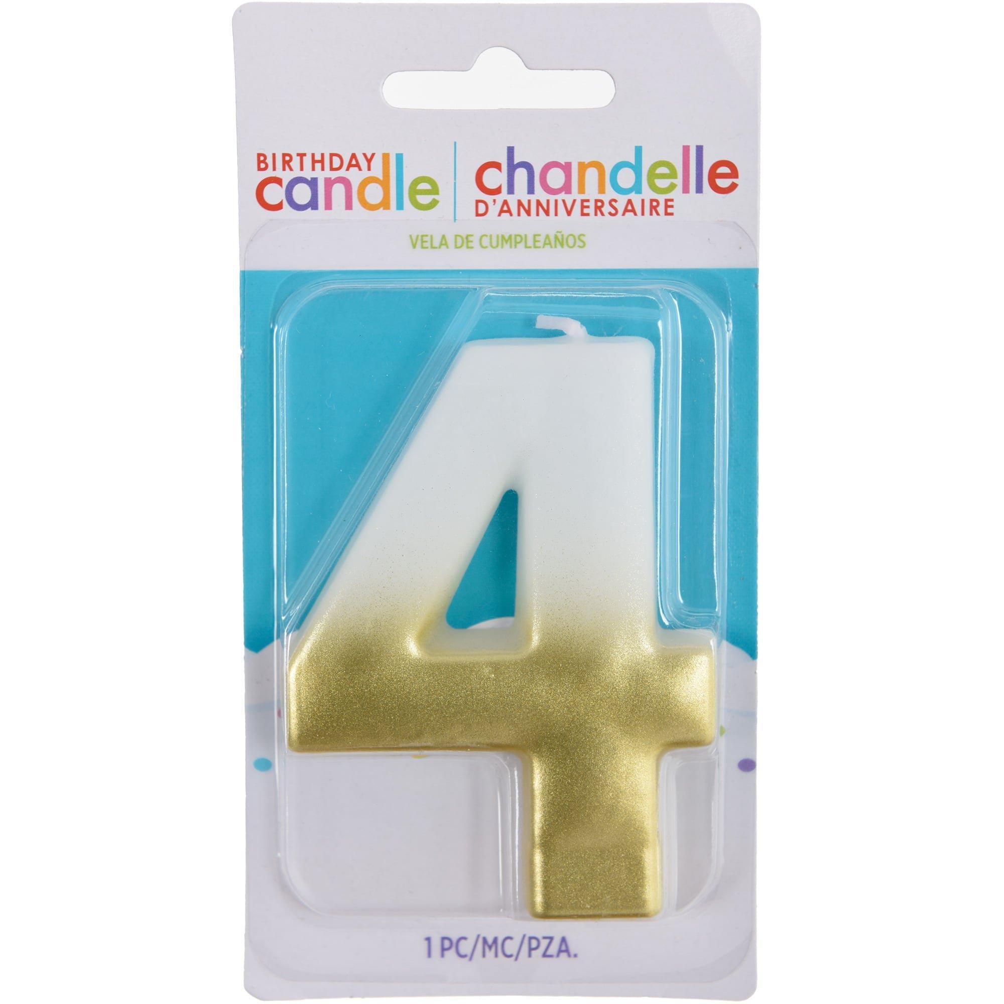 White & Gold Number (0-9) Birthday Candle. 3in - Image 11