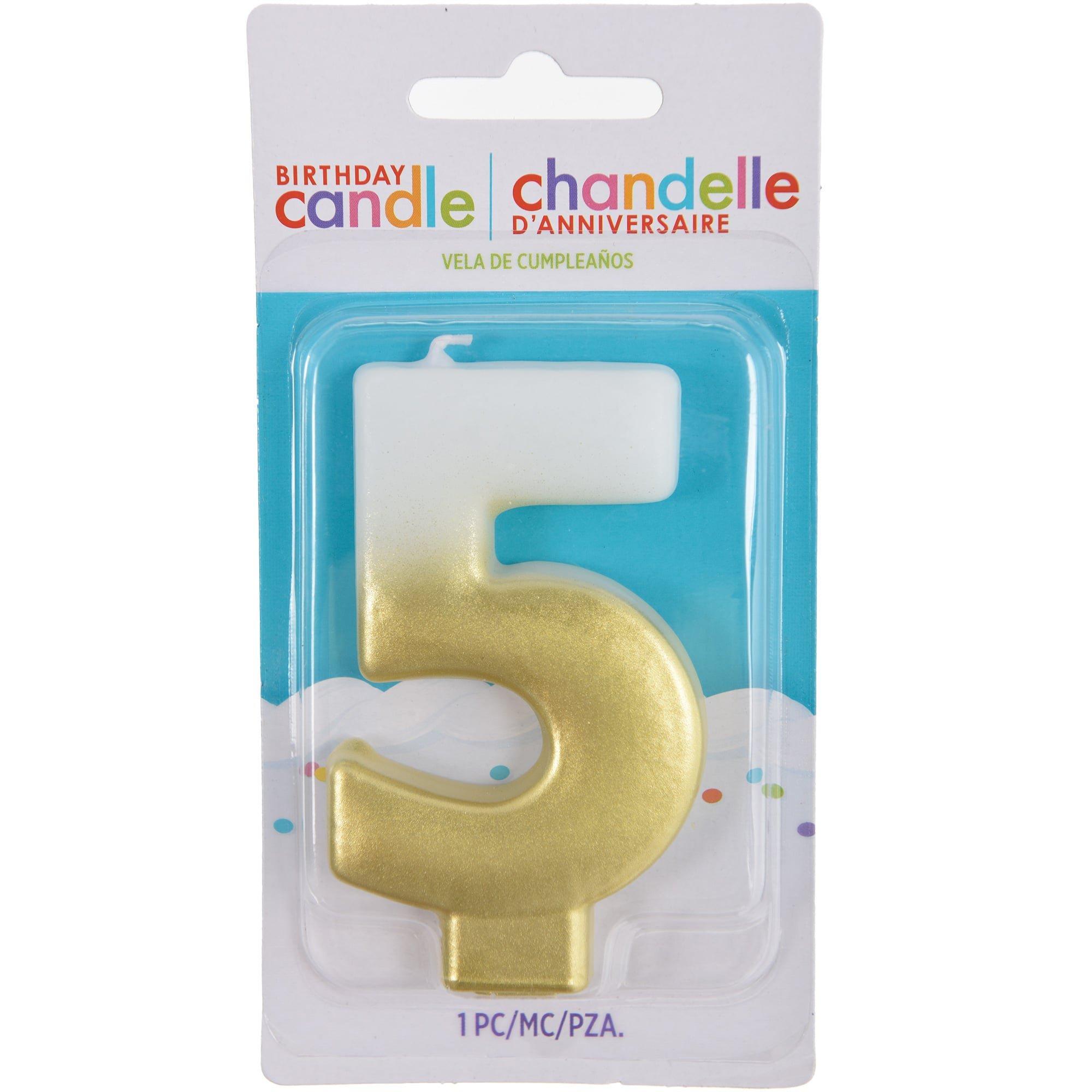 White & Gold Number (0-9) Birthday Candle. 3in - Image 13