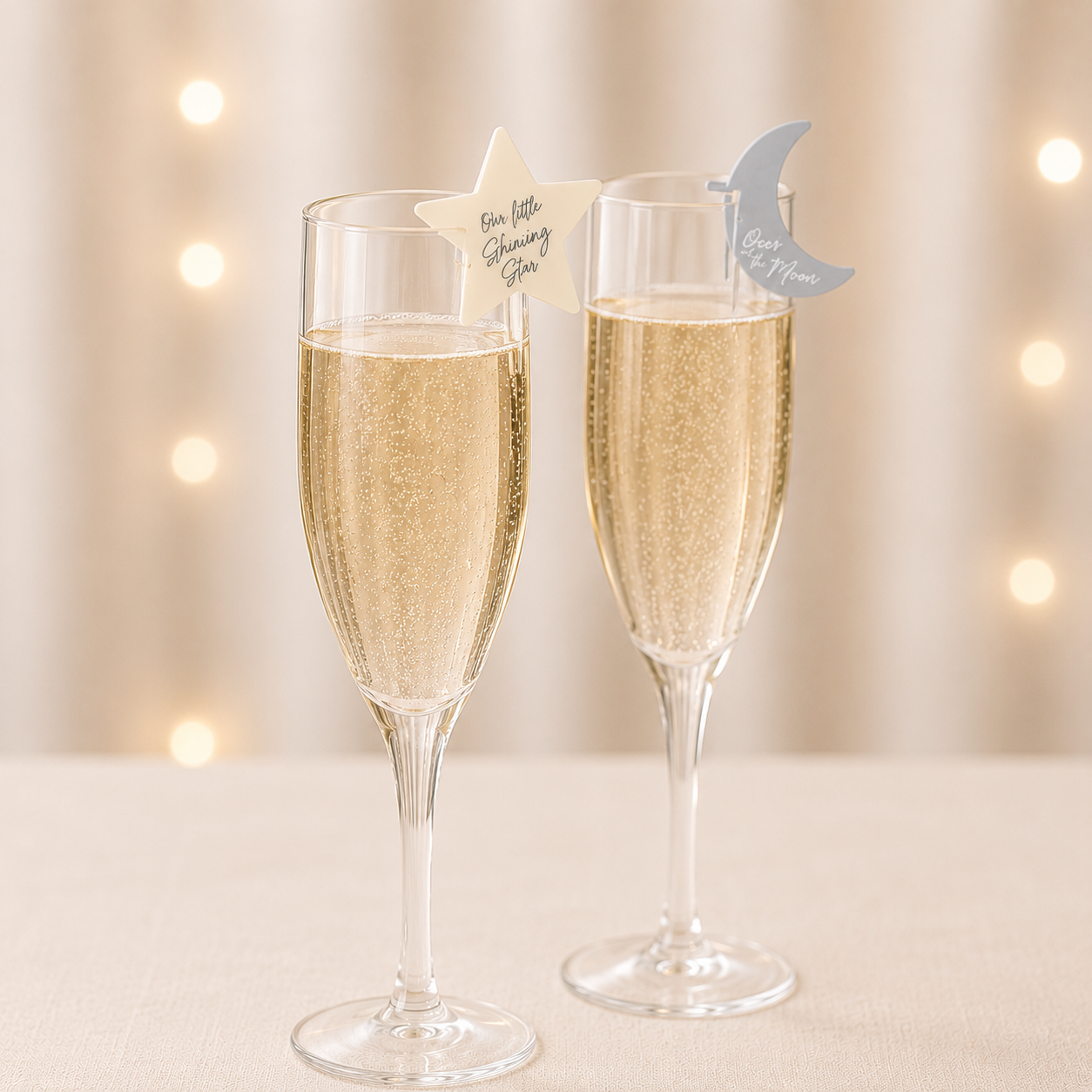 Over the Moon Baby Shower Acrylic Drink Charms. 10ct