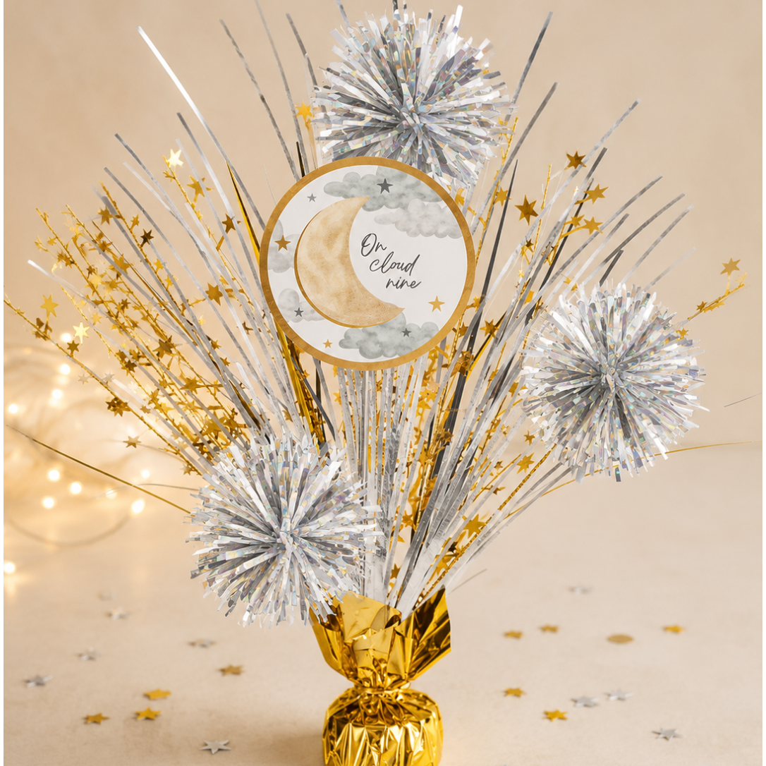 Over the Moon Baby Shower Spray Centerpiece. 18in