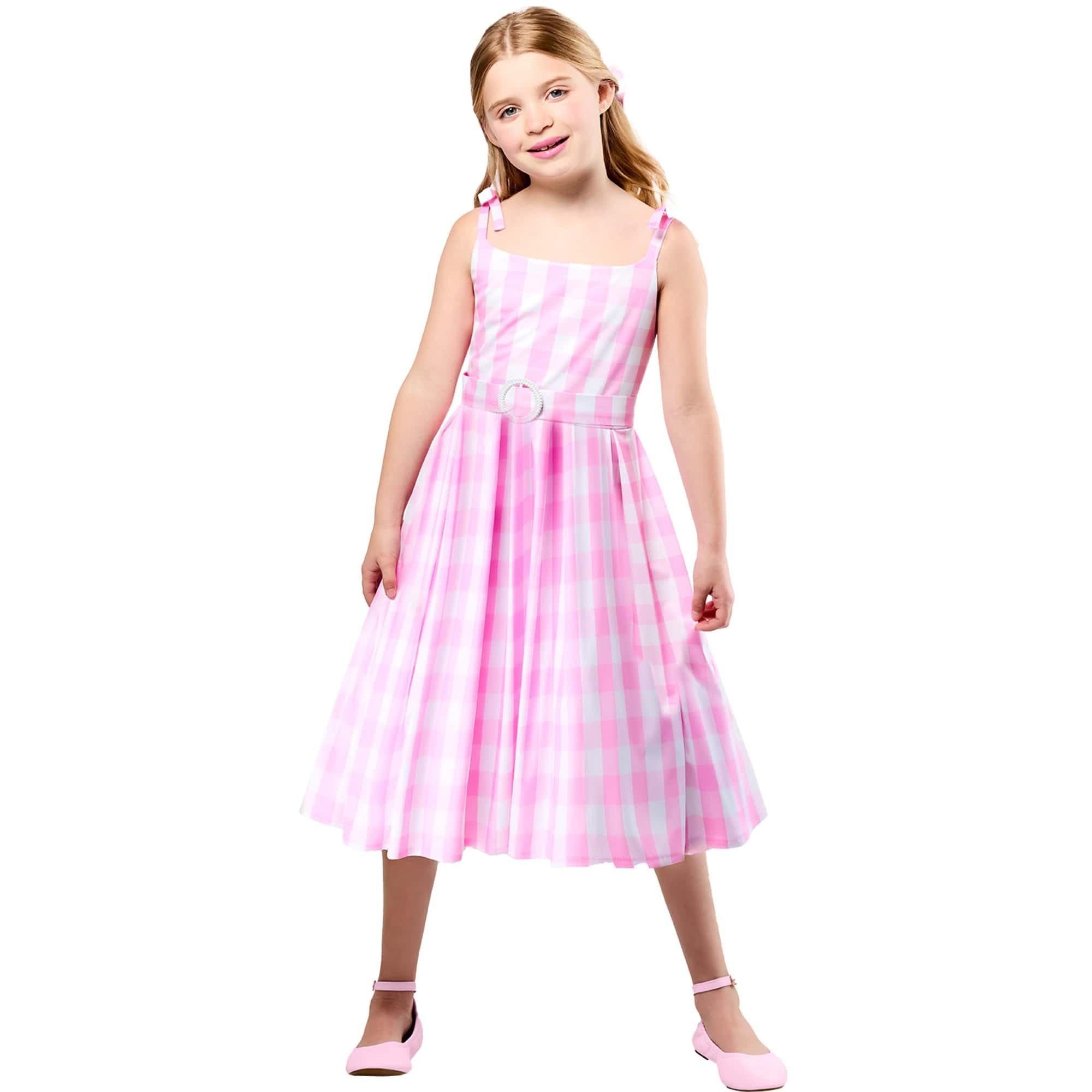 Girls' Barbie Movie Perfect Day Pink Gingham Dress - Image 4