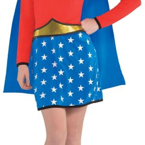 Adult Long-Sleeve Wonder Woman Dress with Cape