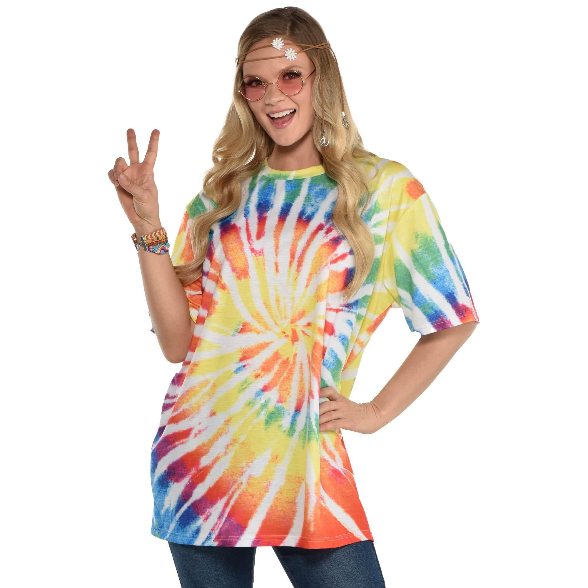 60s Hippy Tie-Dye T-Shirt for Adults - Image 2
