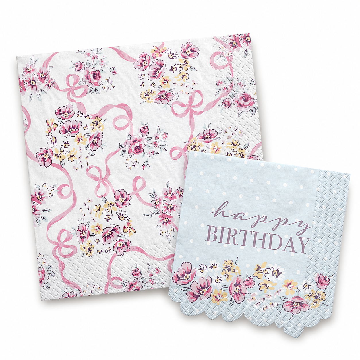 Ribbon and Rose Napkins. 16ct. Assorted Options
