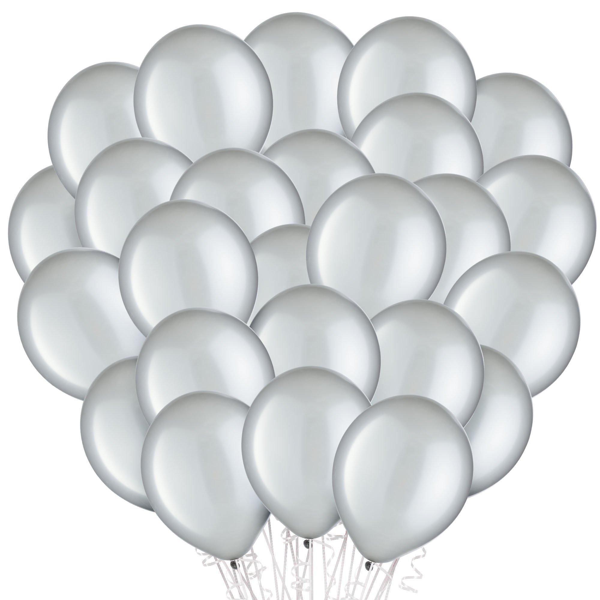 Silver Latex Balloons. 11in. 100ct