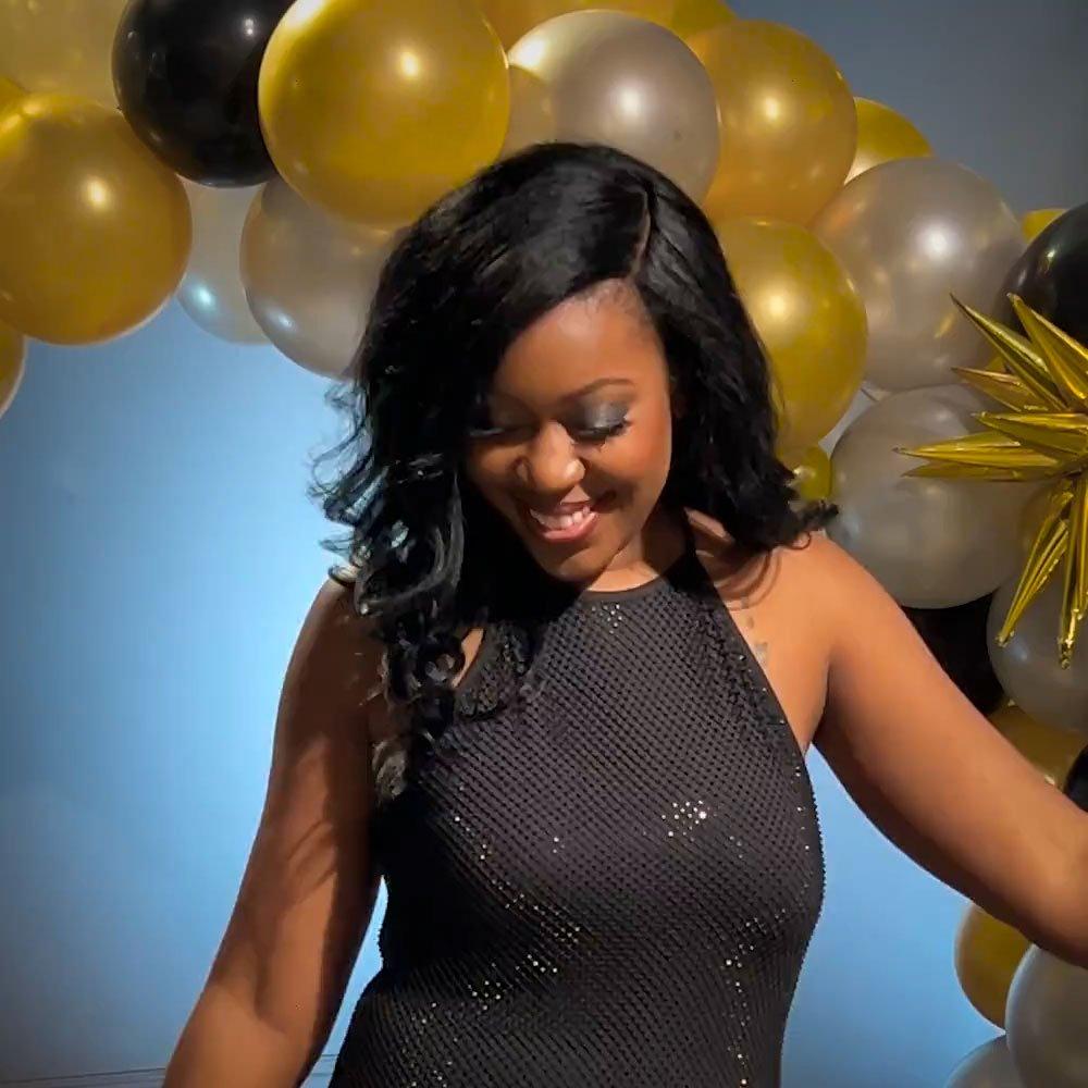 Black. Silver & Gold Hello New Year Tinsel & Plastic Fascinator - Image 3